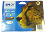 Multipack 4 Original Epson Black Cyan Magenta and Yellow Ink Cartridges T0711 (7.4ml) / T0712 (5.5ml) / T0713 (5.5ml) / T0714 (5.5ml) - Free UK Delivery